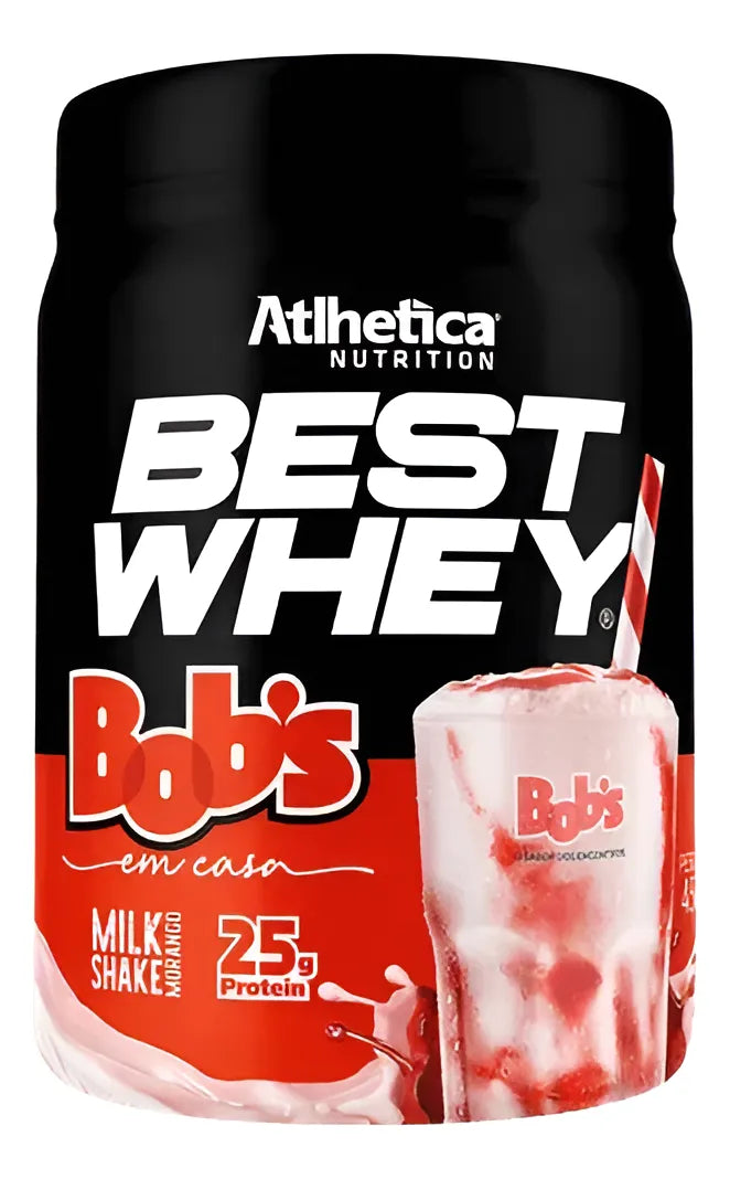 Whey Protein Atlhetica Nutrition Best Whey em pó Milk Shake de Morango BOB'S 900g