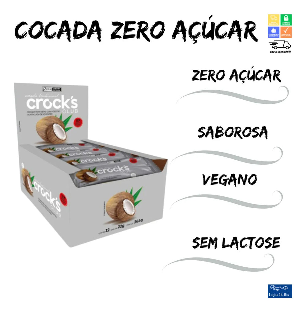 CROCKS CLUB COCADA ZERO ACUCAR 12X22G R6342