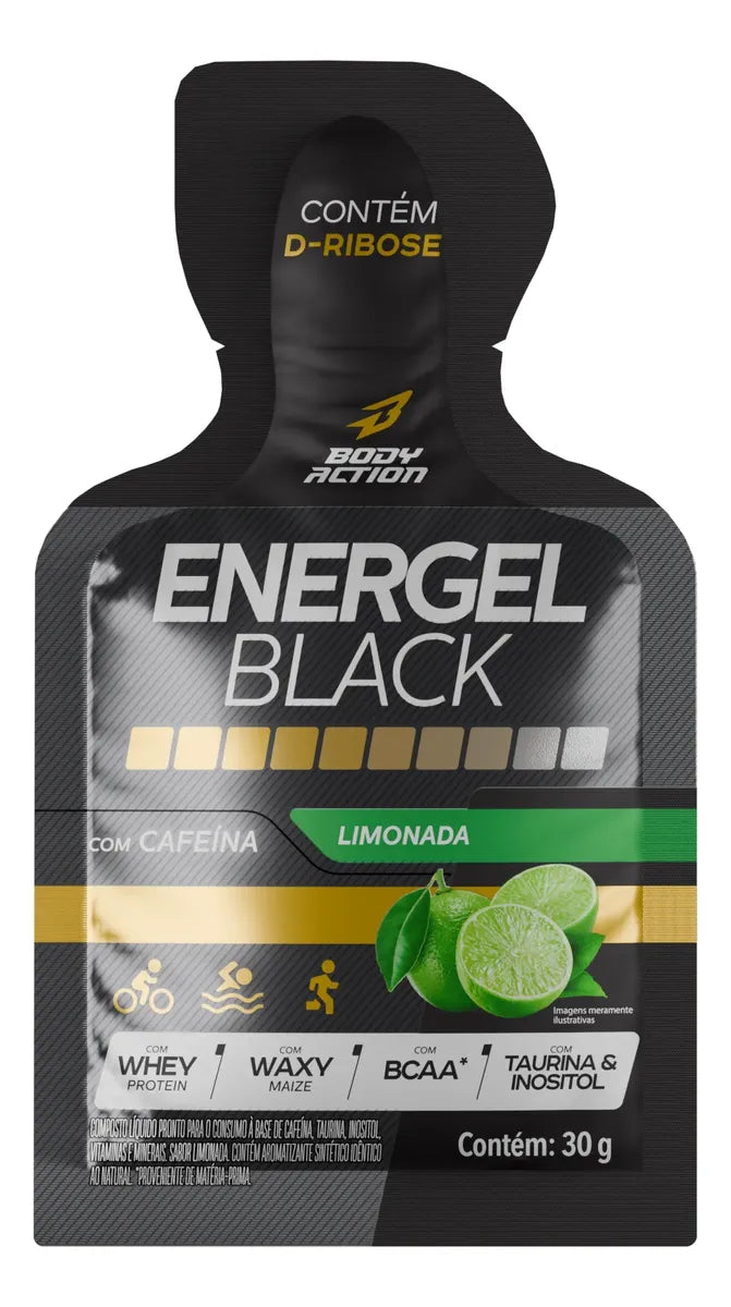 ENERGEL BLACK CX C/ 10 SACHES - BODY ACTION LIMONADA
