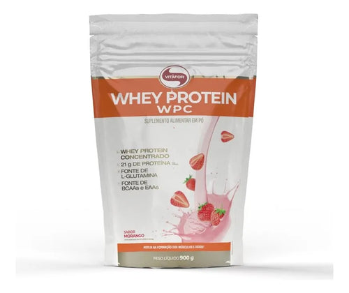 WHEY PROTEIN WPC POUCH 900G - VITAFOR MORANGO