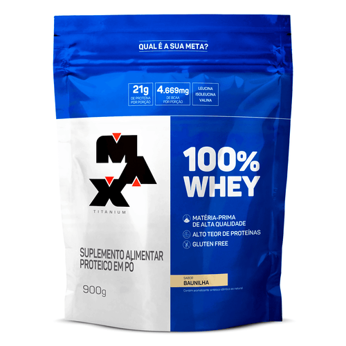 100% WHEY REFIEL 900 GR BAUNILHA MAXTITANIUM