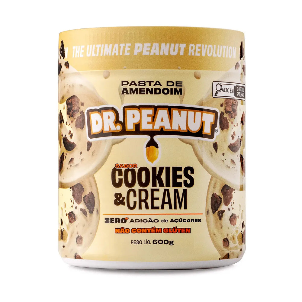 PASTA DE AMENDOIM 600G - DR. PEANUT COOKIES & CREAM