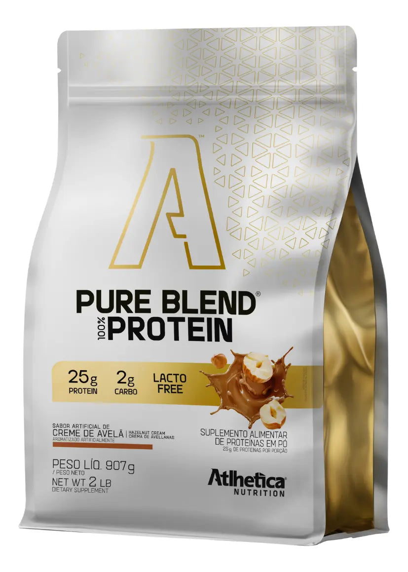 PURE BLEND 100% PROTEIN LACTO-FREE 907G - ATLHETICA CREME DE AVELA