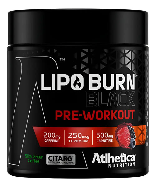LIPO BURN BLACK PRE WORKOUT 200G - ATLHETICA