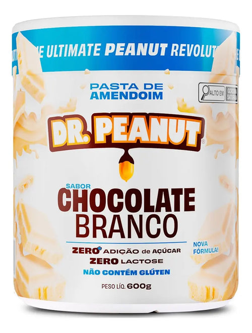 PASTA DE AMENDOIM 600G - DR. PEANUT CHOCOLATE BRANCO