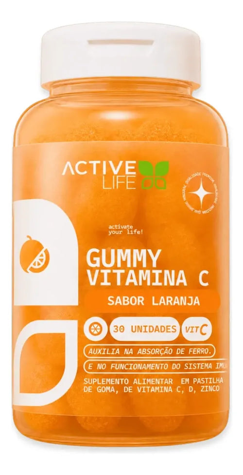 ACTIVE LIFE GUMMY VITAMINA C, D E ZINCO SABOR LARANJA - 30 GOMAS