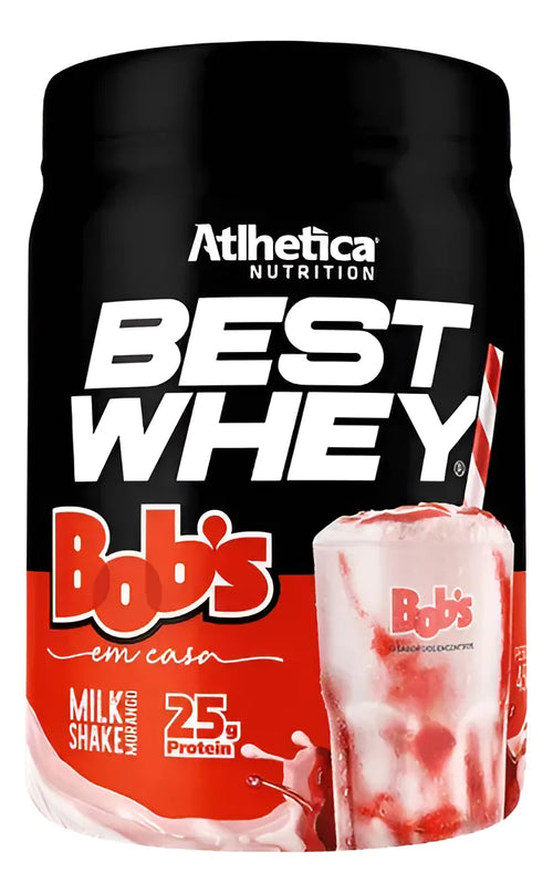 Whey Protein Atlhetica Nutrition Best Whey em pó Milk Shake de Morango BOB'S 900g