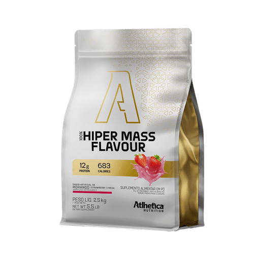 100% HIPER MASS FLAVOUR 2,5KG - ATLHETICA MORANGO