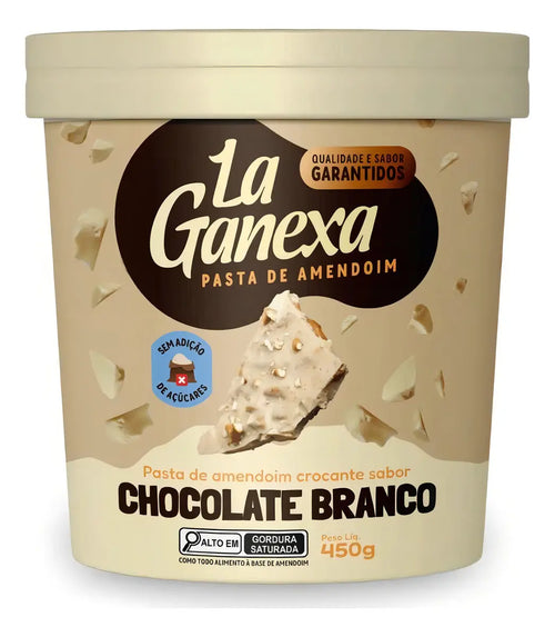PASTA DE AMENDOIM 0,450KG - LA GANEXA CHOCOLATE BRANCO