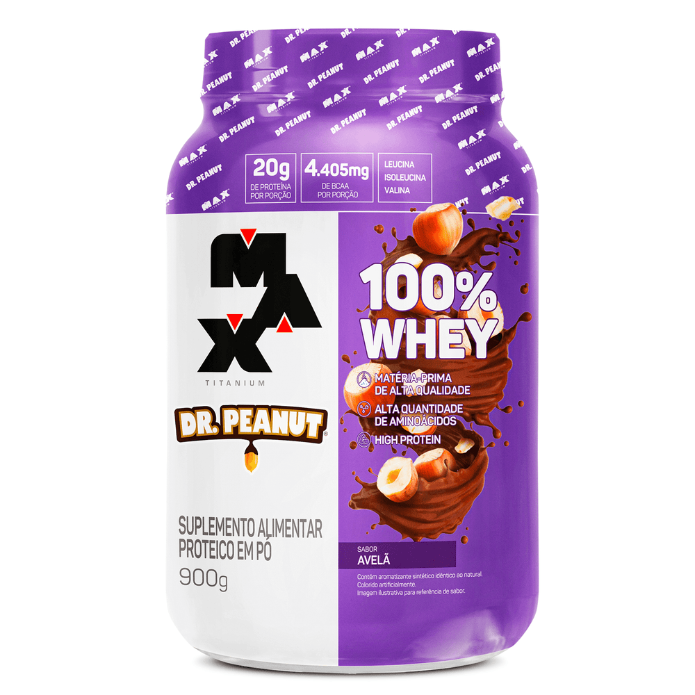 100% WHEY DR. PEANUT POTE 900G - MAX TITANIUM AVELA