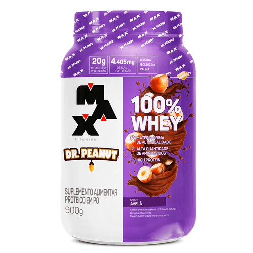 100% WHEY DR. PEANUT POTE 900G - MAX TITANIUM AVELA